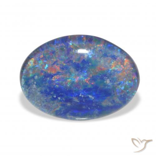 3.84ct طبيعي متعدد الألوان ثلاثية أوبال, بيضوي, غير شفاف