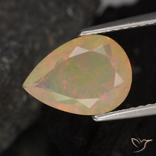 1.28ct طبيعي متعدد الألوان أوبال, شكل الكمثرى, شفاف