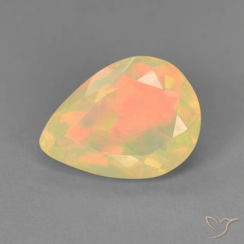 1.54ct طبيعي متعدد الألوان أوبال, شكل الكمثرى, شفاف, Photo A