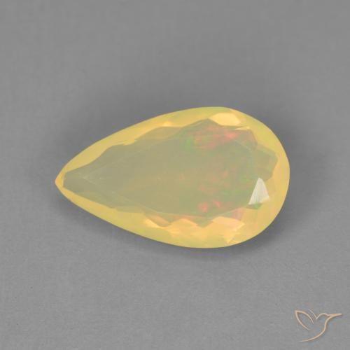 1.29ct طبيعي متعدد الألوان أوبال, شكل الكمثرى, شفاف