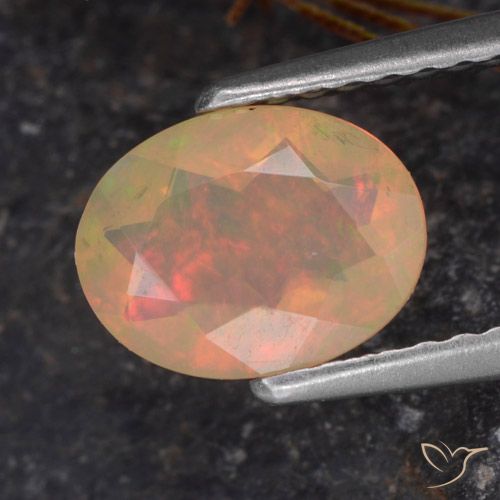 0.72ct طبيعي متعدد الألوان أوبال, بيضوي, شفاف