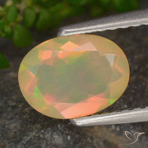 0.71ct طبيعي متعدد الألوان أوبال, بيضوي, شفاف