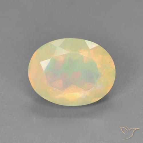 1.25ct طبيعي متعدد الألوان أوبال, بيضوي, نصف شفاف