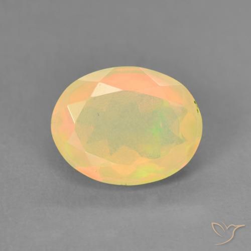 1.24ct طبيعي متعدد الألوان أوبال, بيضوي, نصف شفاف