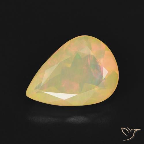 1.66ct طبيعي متعدد الألوان أوبال, شكل الكمثرى, شفاف