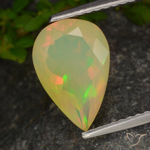 1.33ct طبيعي متعدد الألوان أوبال, شكل الكمثرى, شفاف