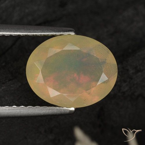 1.32ct طبيعي متعدد الألوان أوبال, بيضوي, نصف شفاف