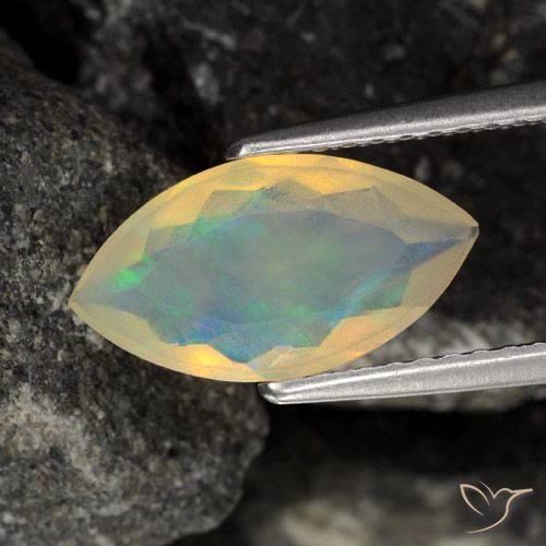 0.98ct طبيعي متعدد الألوان أوبال, ماركيز, شفاف