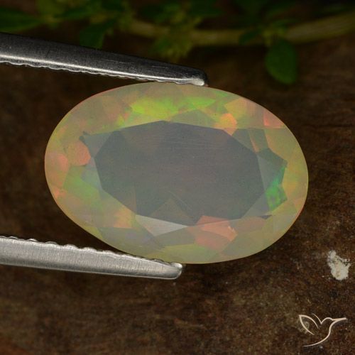 1.83ct طبيعي متعدد الألوان أوبال, بيضوي, شفاف
