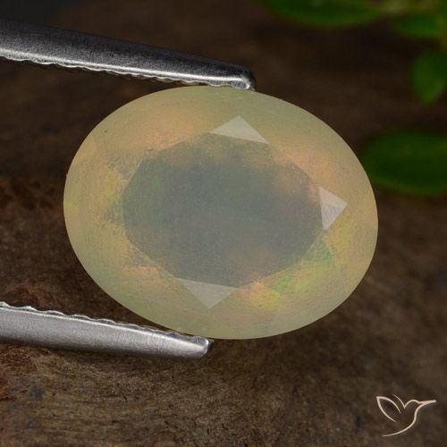 1.42ct طبيعي متعدد الألوان أوبال, بيضوي, نصف شفاف