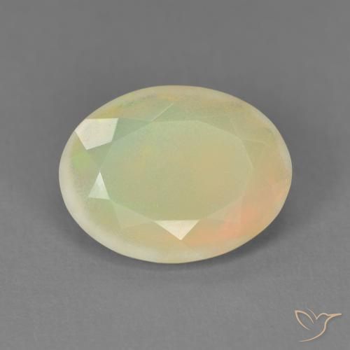 1.96ct طبيعي متعدد الألوان أوبال, بيضوي, نصف شفاف