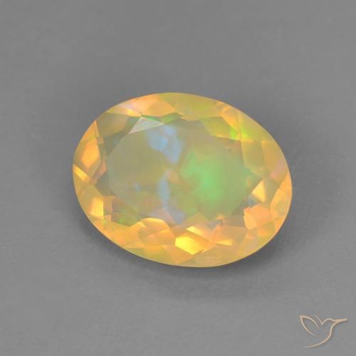 1.69ct طبيعي متعدد الألوان أوبال, بيضوي, شفاف, Photo A
