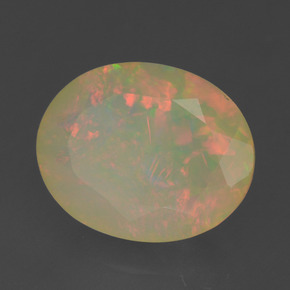 أوبال متعدد الألوان طبيعي، بيضوي، 1.60 قيراط، شفاف / نصف شفاف