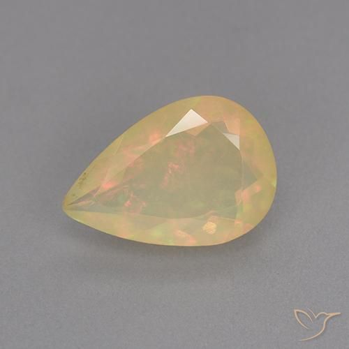 1.12ct طبيعي متعدد الألوان أوبال, شكل الكمثرى, شفاف