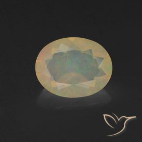 1.02ct طبيعي متعدد الألوان أوبال, بيضوي, شفاف