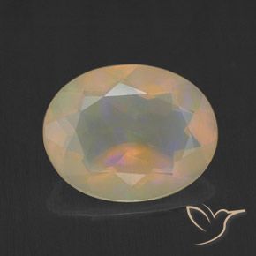 1.37ct طبيعي متعدد الألوان أوبال, بيضوي, شفاف