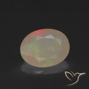 1.14ct طبيعي متعدد الألوان أوبال, بيضوي, نصف شفاف