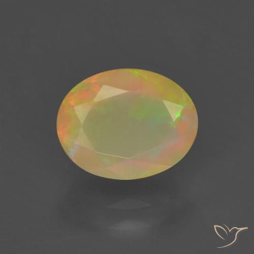 1.30ct طبيعي متعدد الألوان أوبال, بيضوي, نصف شفاف