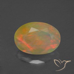 1.21ct طبيعي متعدد الألوان أوبال, بيضوي, شفاف / نصف شفاف, Photo A