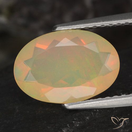 1.46ct طبيعي متعدد الألوان أوبال, بيضوي, نصف شفاف