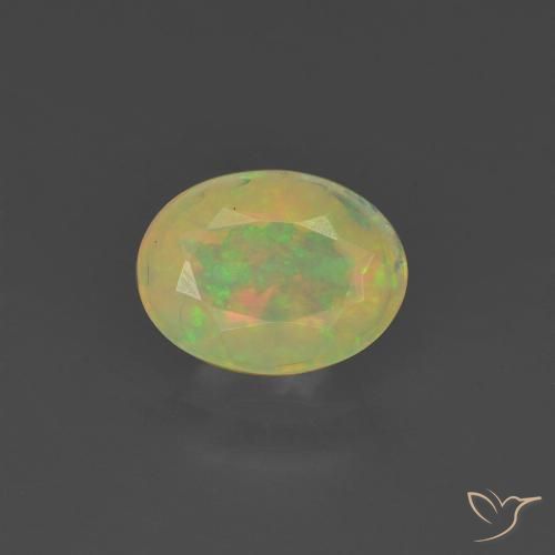 0.73ct طبيعي متعدد الألوان أوبال, بيضوي, نصف شفاف