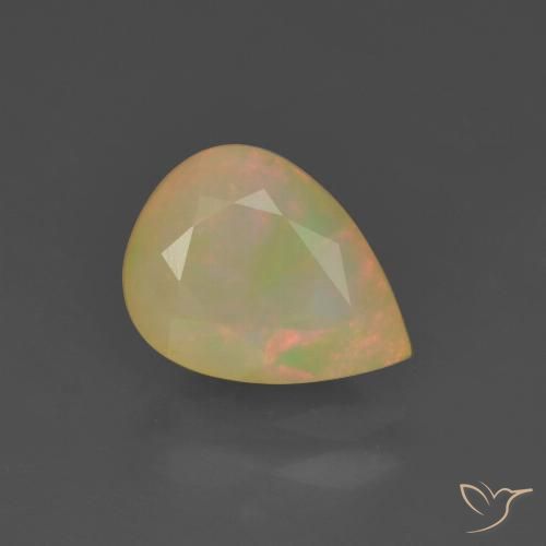 1.08ct طبيعي متعدد الألوان أوبال, شكل الكمثرى, نصف شفاف