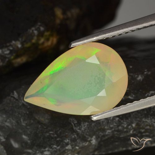 1.90ct طبيعي متعدد الألوان أوبال, شكل الكمثرى, شفاف