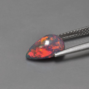 أوبال متعدد الألوان طبيعي، شكل الكمثرى، 1.26 قيراط، غير شفاف