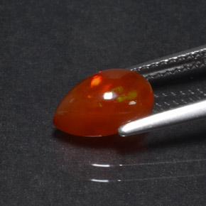 أوبال متعدد الألوان طبيعي، شكل الكمثرى، 1.07 قيراط، شفاف