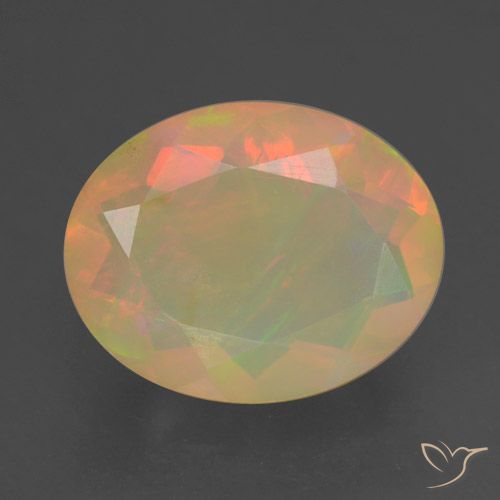1.33ct طبيعي متعدد الألوان أوبال, بيضوي, شفاف