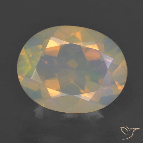 1.51ct طبيعي متعدد الألوان أوبال, بيضوي, شفاف