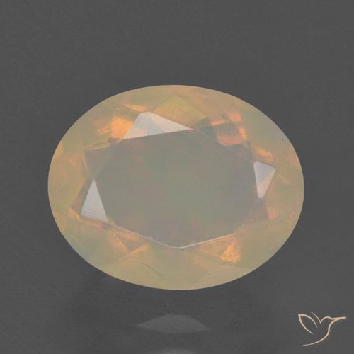 1.57ct طبيعي متعدد الألوان أوبال, بيضوي, نصف شفاف