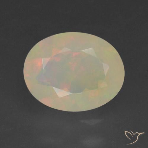 1.13ct طبيعي متعدد الألوان أوبال, بيضوي, نصف شفاف