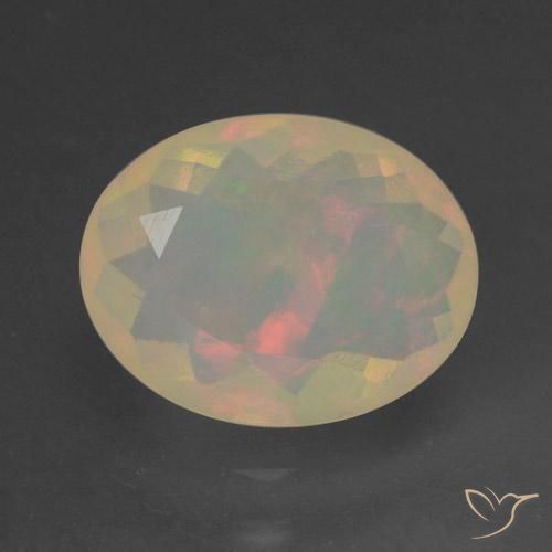 1.31ct طبيعي متعدد الألوان أوبال, بيضوي, شفاف