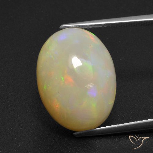 9.66ct طبيعي متعدد الألوان أوبال, بيضوي, نصف شفاف