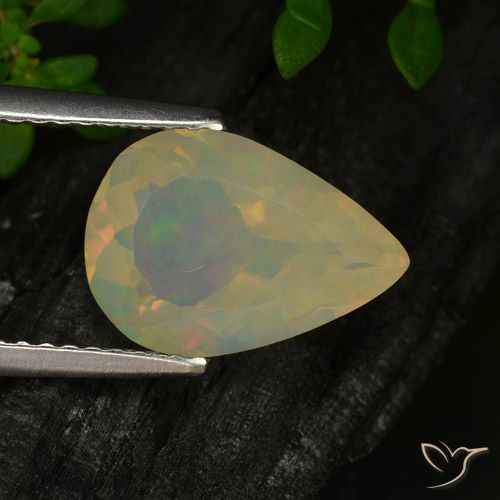 1.85ct طبيعي متعدد الألوان أوبال, شكل الكمثرى, نصف شفاف