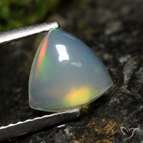 1.00ct طبيعي متعدد الألوان أوبال, مثلثى, شفاف