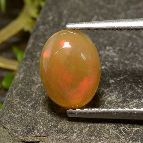 0.93ct طبيعي متعدد الألوان أوبال, بيضوي, شفاف, Photo A