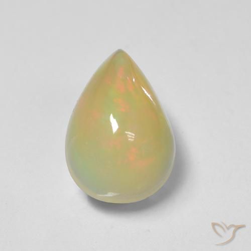 1.48ct طبيعي متعدد الألوان أوبال, شكل الكمثرى, نصف شفاف