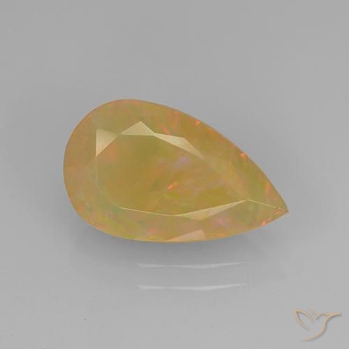 1.67ct طبيعي متعدد الألوان أوبال, شكل الكمثرى, نصف شفاف