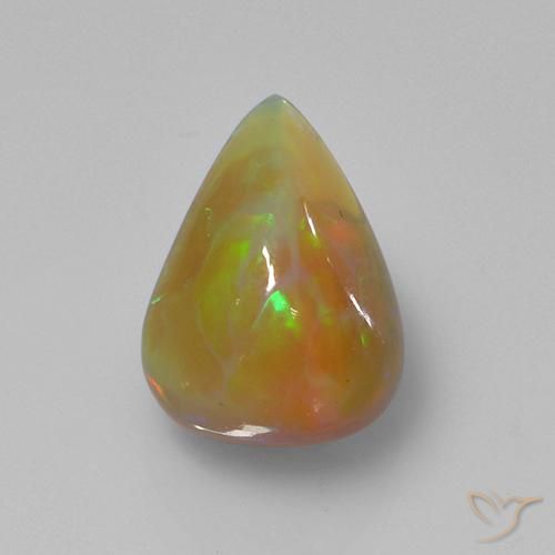 2.74ct طبيعي متعدد الألوان أوبال, شكل الكمثرى, نصف شفاف, Photo A