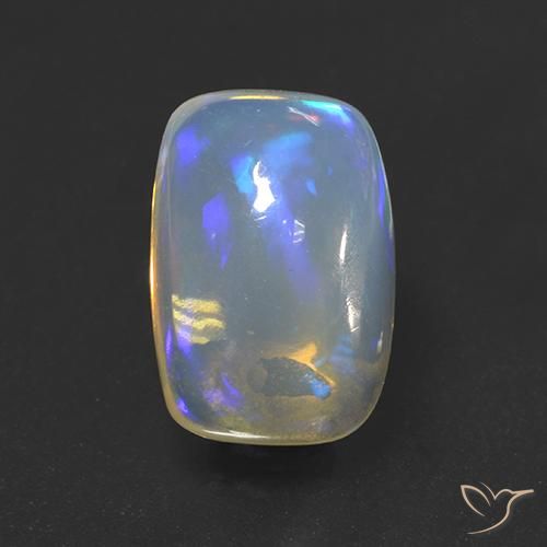 3.39ct طبيعي متعدد الألوان أوبال, وسادة, شفاف