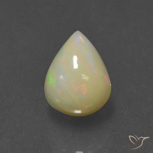1.70ct طبيعي متعدد الألوان أوبال, شكل الكمثرى, نصف شفاف