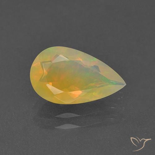 1.29ct طبيعي متعدد الألوان أوبال, شكل الكمثرى, شفاف