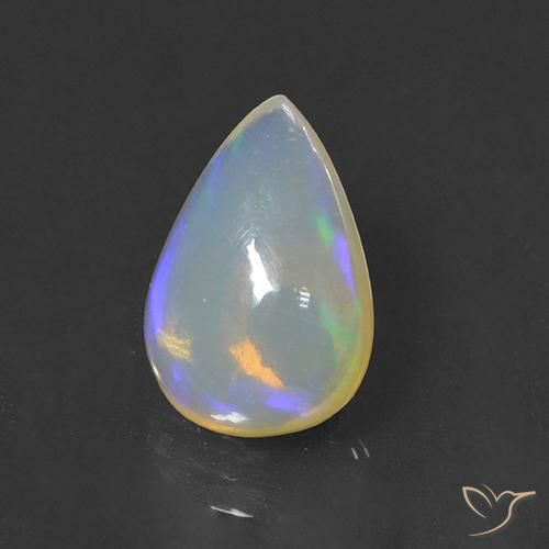 2.14ct طبيعي متعدد الألوان أوبال, شكل الكمثرى, شفاف
