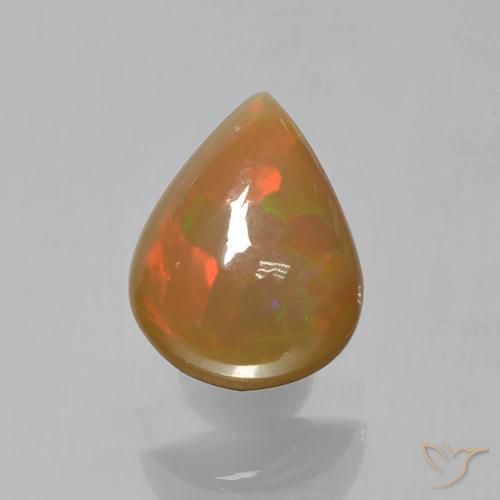 1.36ct طبيعي متعدد الألوان أوبال, شكل الكمثرى, نصف شفاف