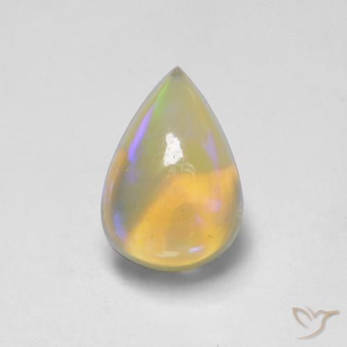 1.60ct طبيعي متعدد الألوان أوبال, شكل الكمثرى, شفاف
