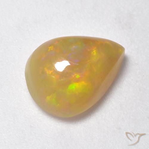 1.59ct طبيعي متعدد الألوان أوبال, شكل الكمثرى, نصف شفاف, Photo A