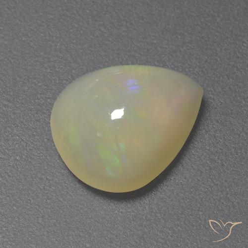 1.55ct طبيعي متعدد الألوان أوبال, شكل الكمثرى, نصف شفاف
