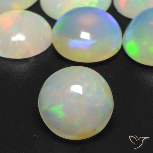 0.71ct طبيعي متعدد الألوان أوبال, دائري, شفاف